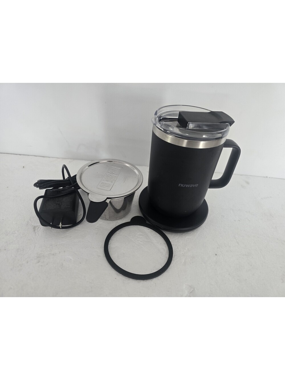 Nuwave Hot Brew Self-Heating Travel Mug with LED Display and Brewing System